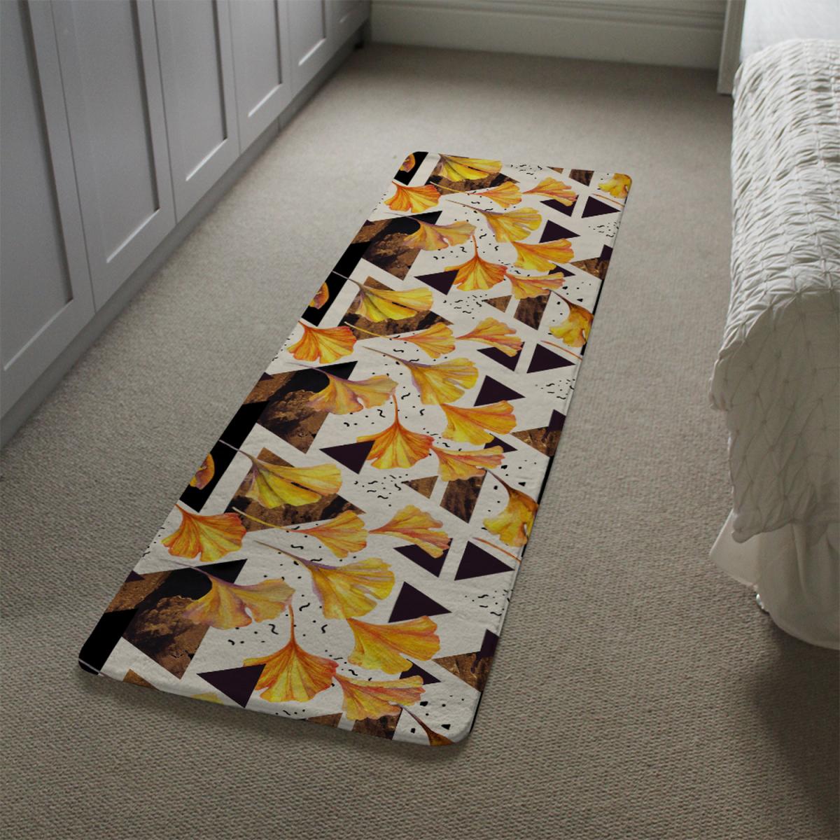 Orangle Flowers And Triangles Runner Rug - Orange – image 1