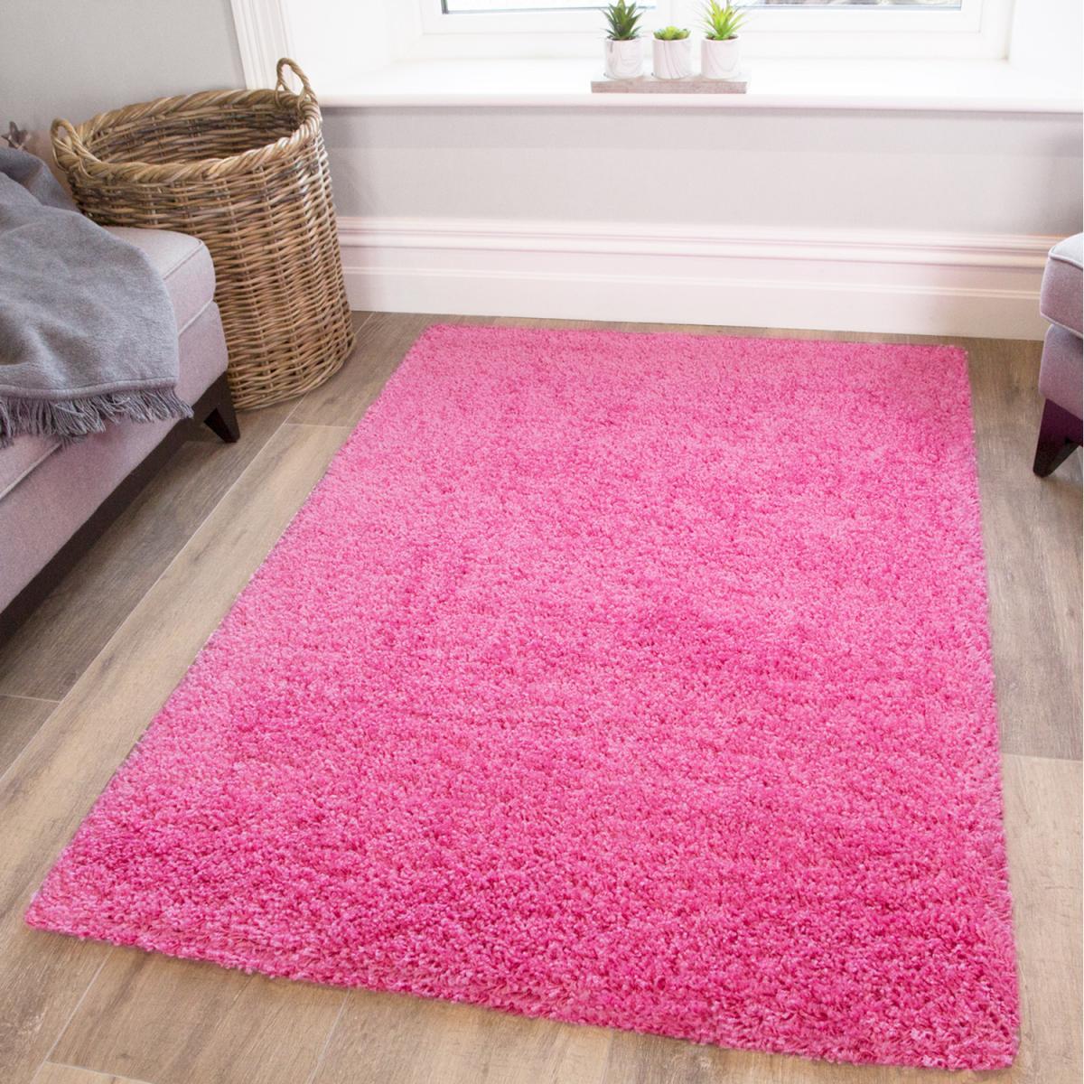Soft Value Barbie Pink Shaggy Area Rug - Barbie Pink / 160 x 110cm – image 4