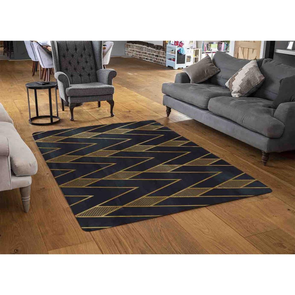 Gold Geometreic Lines Rug - Gold / 110cm – image 2