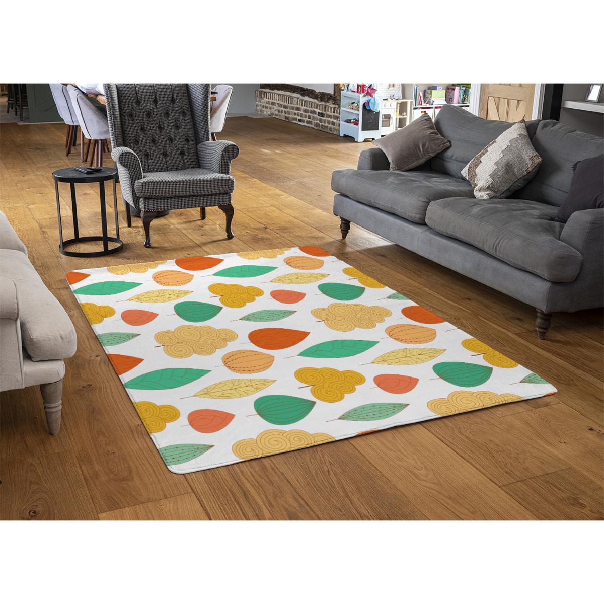 Decorative Leaves Rug - Orange / 230cm – image 3