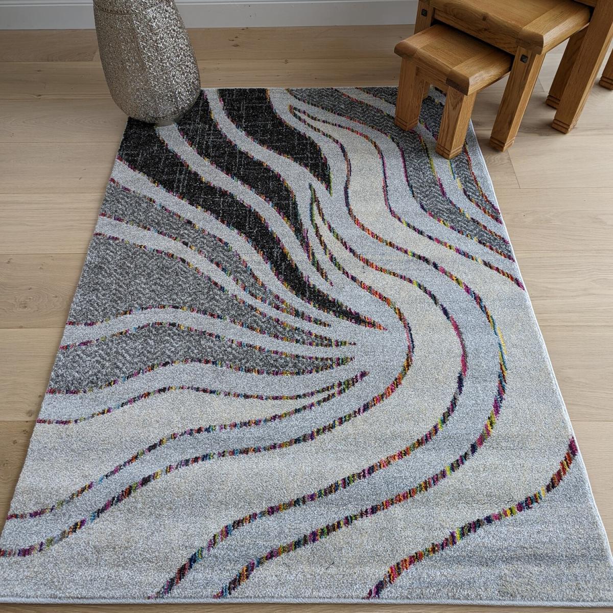 Grey Sunburst Living Room Rug - Tempera - Grey / 170cm – image 6