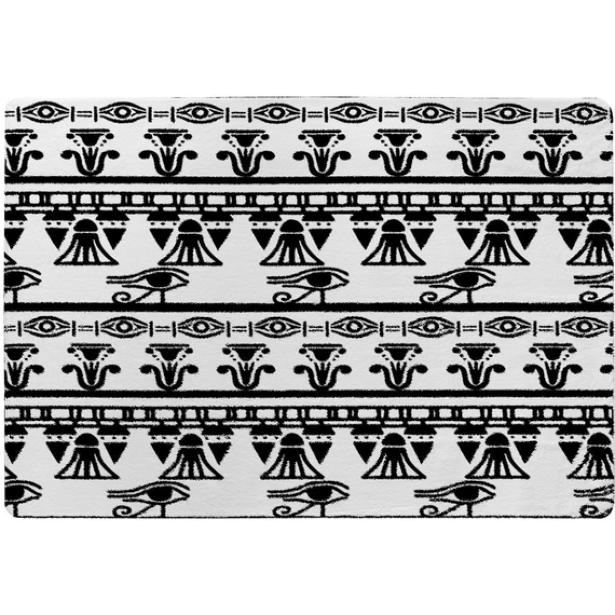 Egyptian Eye Of Horus Heiroglyphs Rug - Black / 110cm – image 1