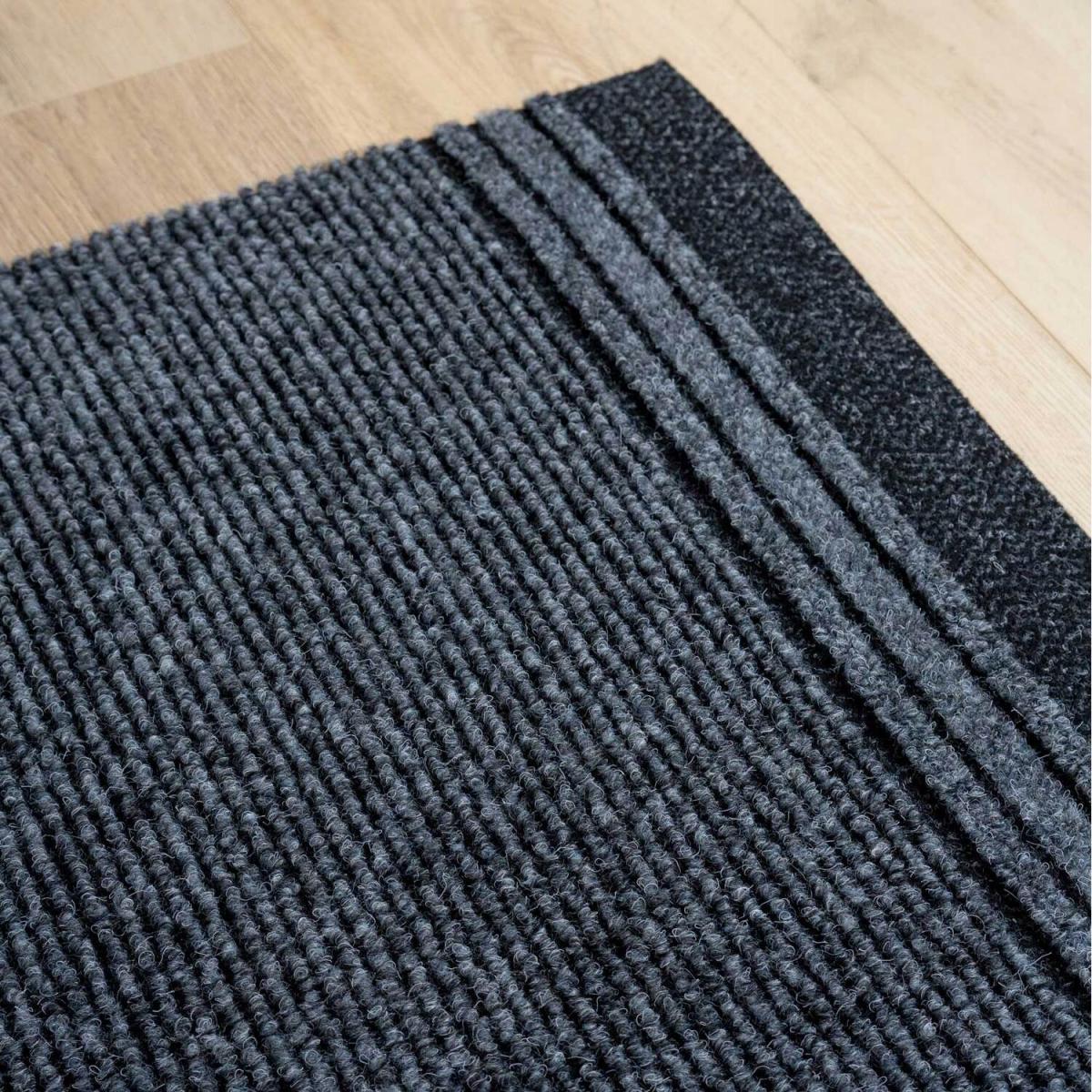 Cut To Measure Non Slip Hard Wearing Kitchen Utility Runner Rug - Brown / 243cm – image 5