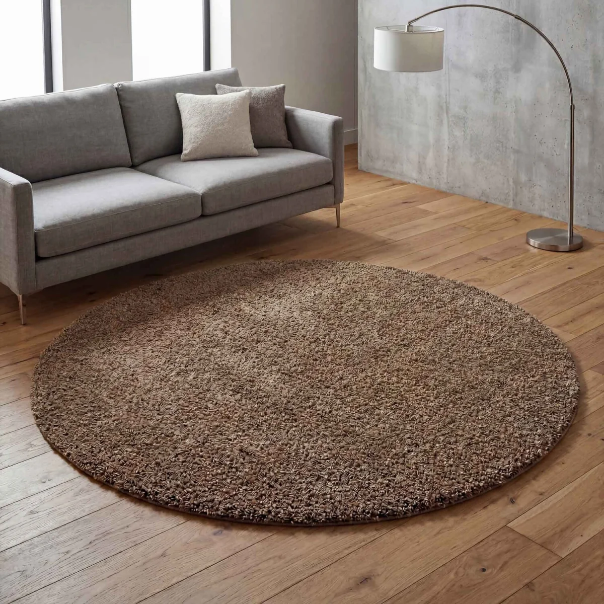 Ainsley Plain Living Room Shaggy Area Rug Modern Soft Pile Polyester Rug - Brown / 290cm – image 2