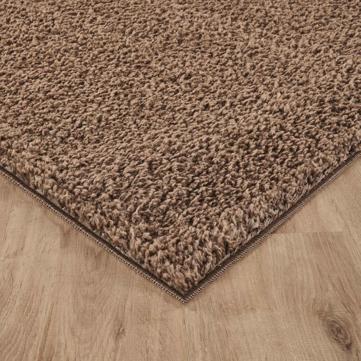 Ainsley Plain Living Room Shaggy Area Rug Modern Soft Pile Polyester Rug - Brown / 290cm – image 6