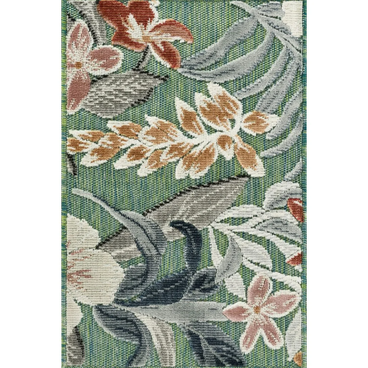 Gardenia Lily Indoor Outdoor Low Pile Area Rug Floral Design Sage - Sage / 80cm – image 10