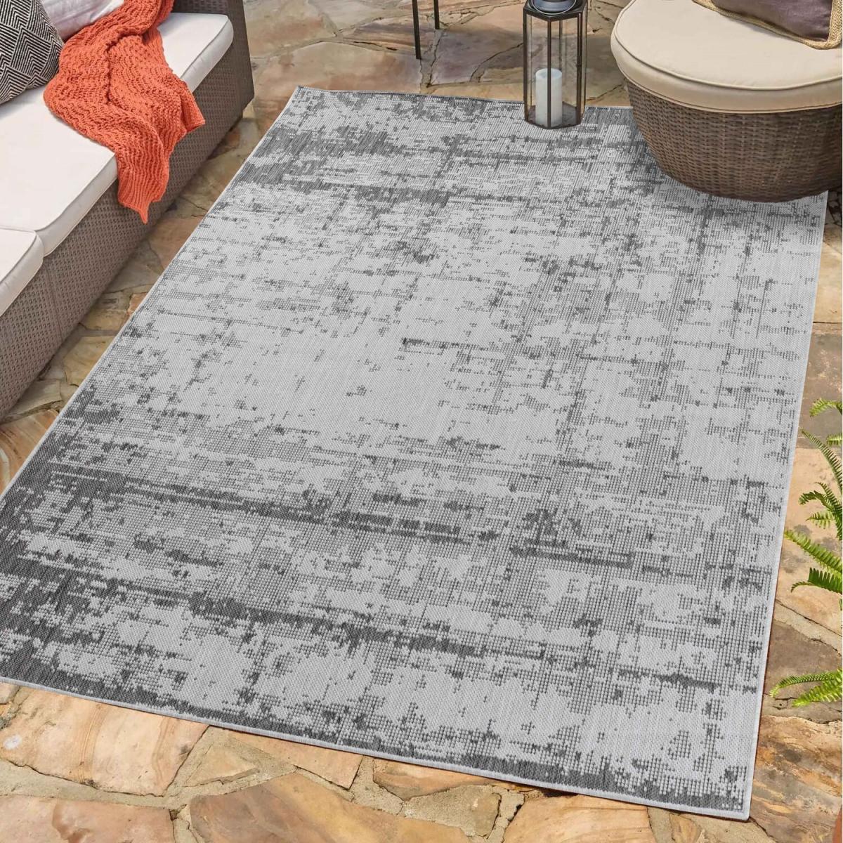 Modern Abstract Grunge Design Outdoor-Indoor Waterproof Rugs - Dark Grey / 160x230 cm Rectangle – image 2