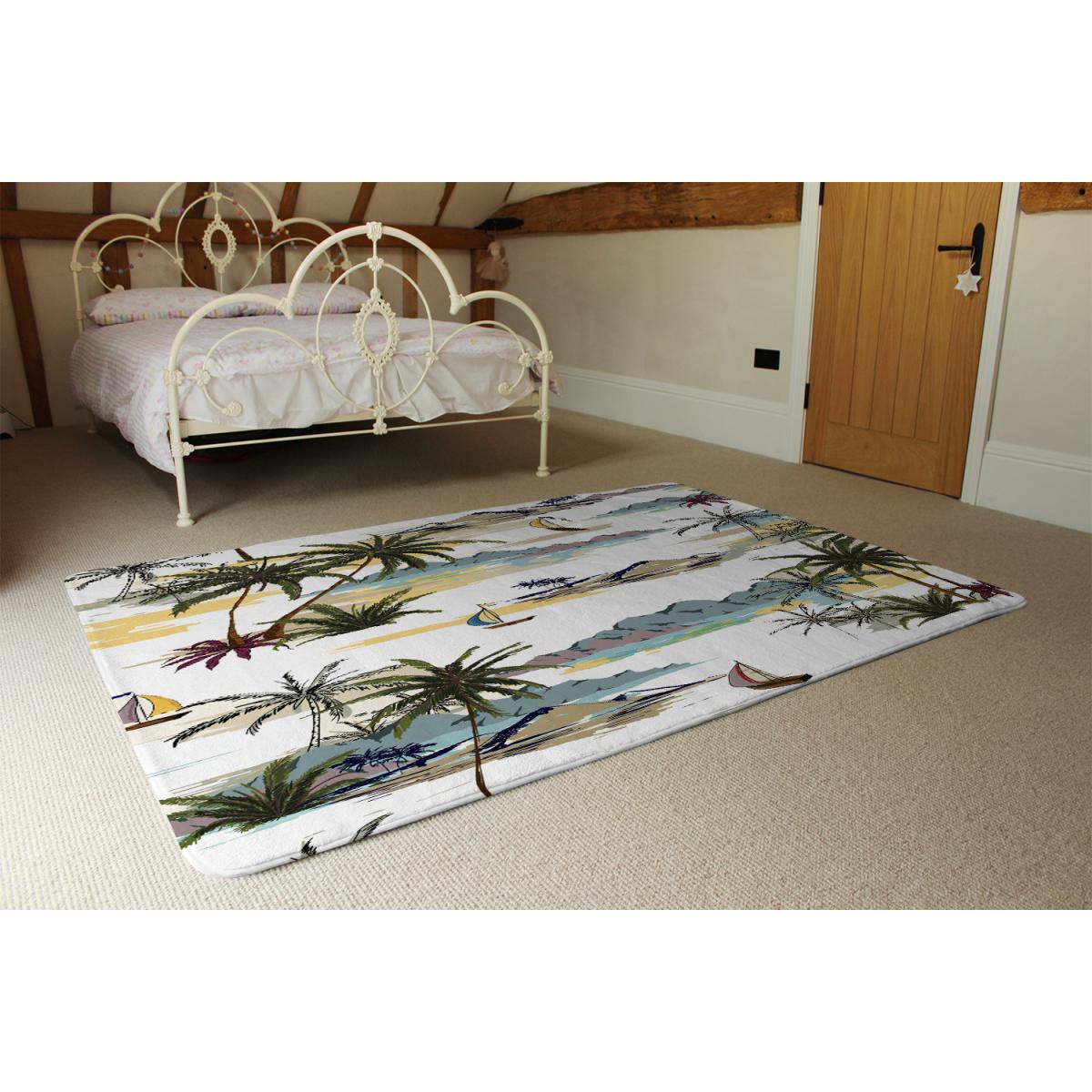 Palm Trees Designer Rug - Brown / 200cm – image 3