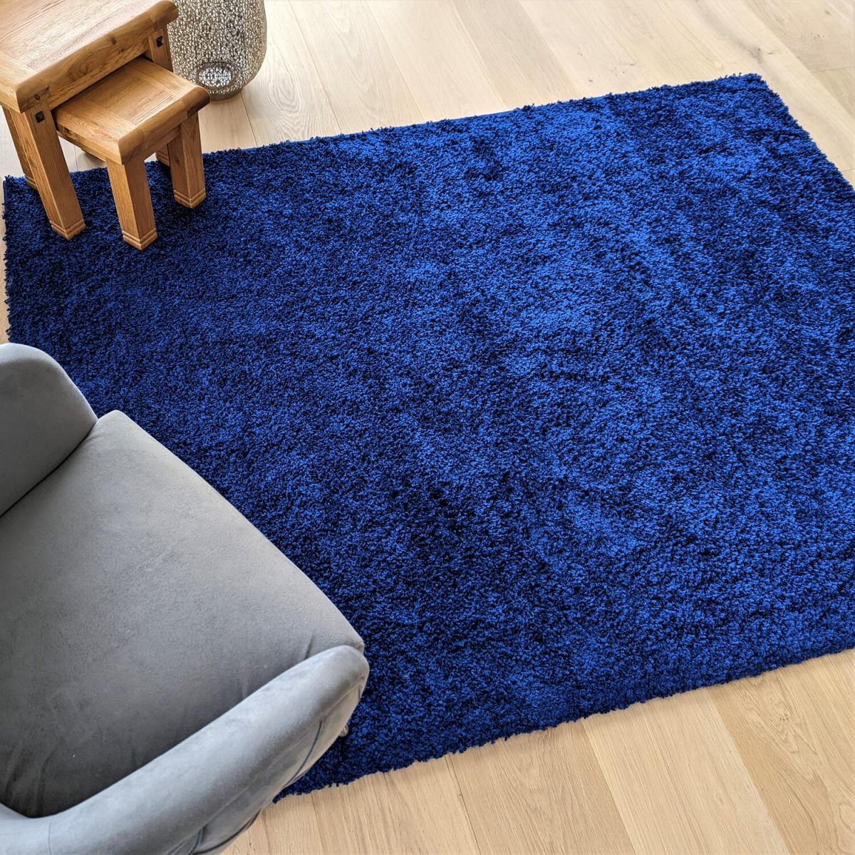 Navy Blue Affordable and Super Soft Shaggy Rugs - Oslo - Navy / 4 / 120x170cm / 4kg – image 4