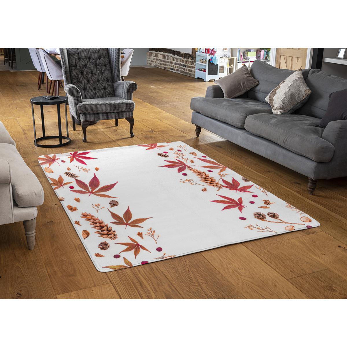 Autumn Leaves Half Border Rug - Red / 230cm – image 3