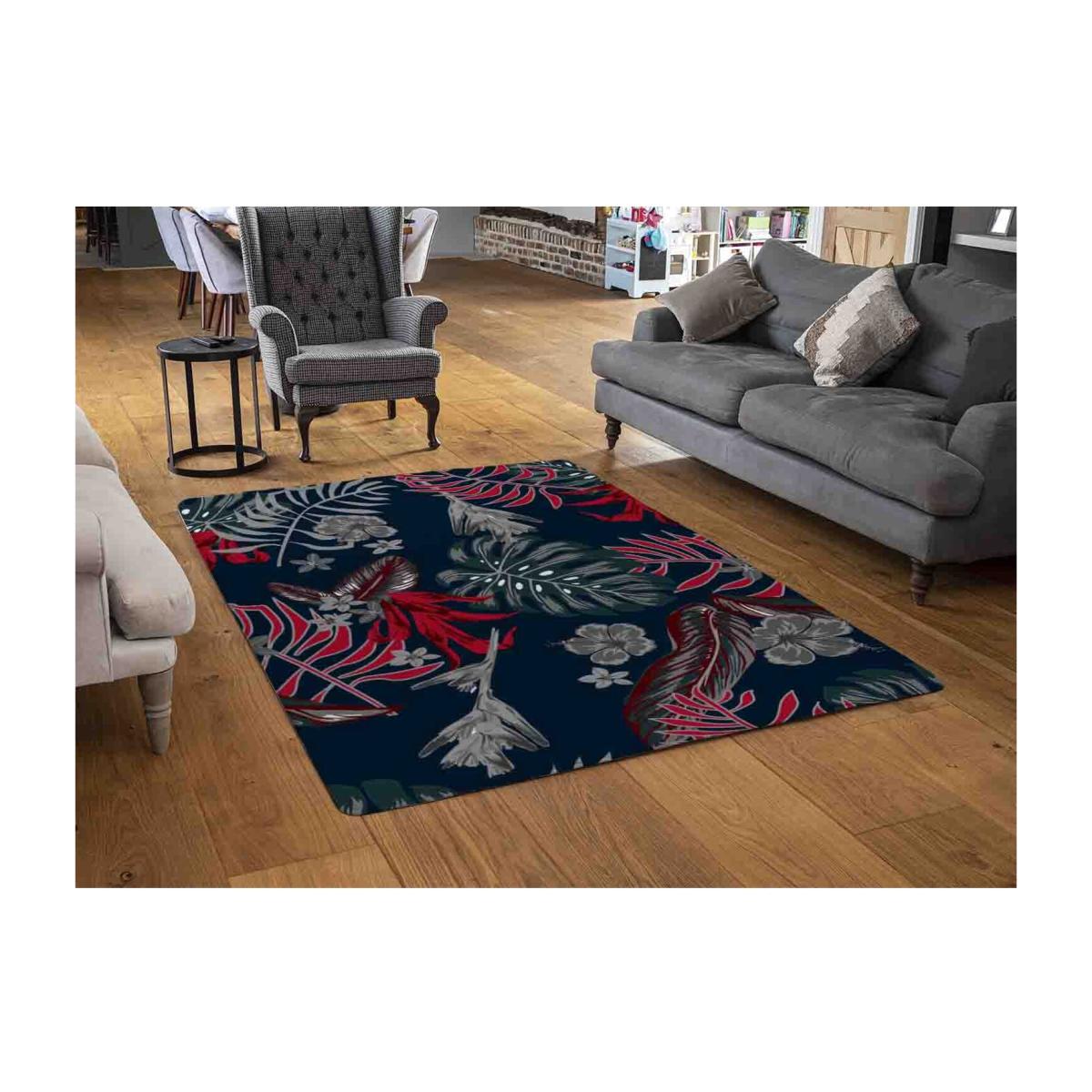 Leaves Of Tropical Plants Rug - Red / 150cm – image 1