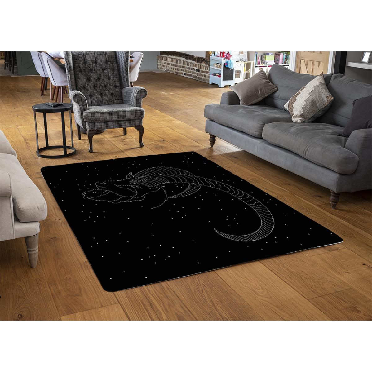Capricorn Zodiac Sign Style Rug - black / 230cm – image 2