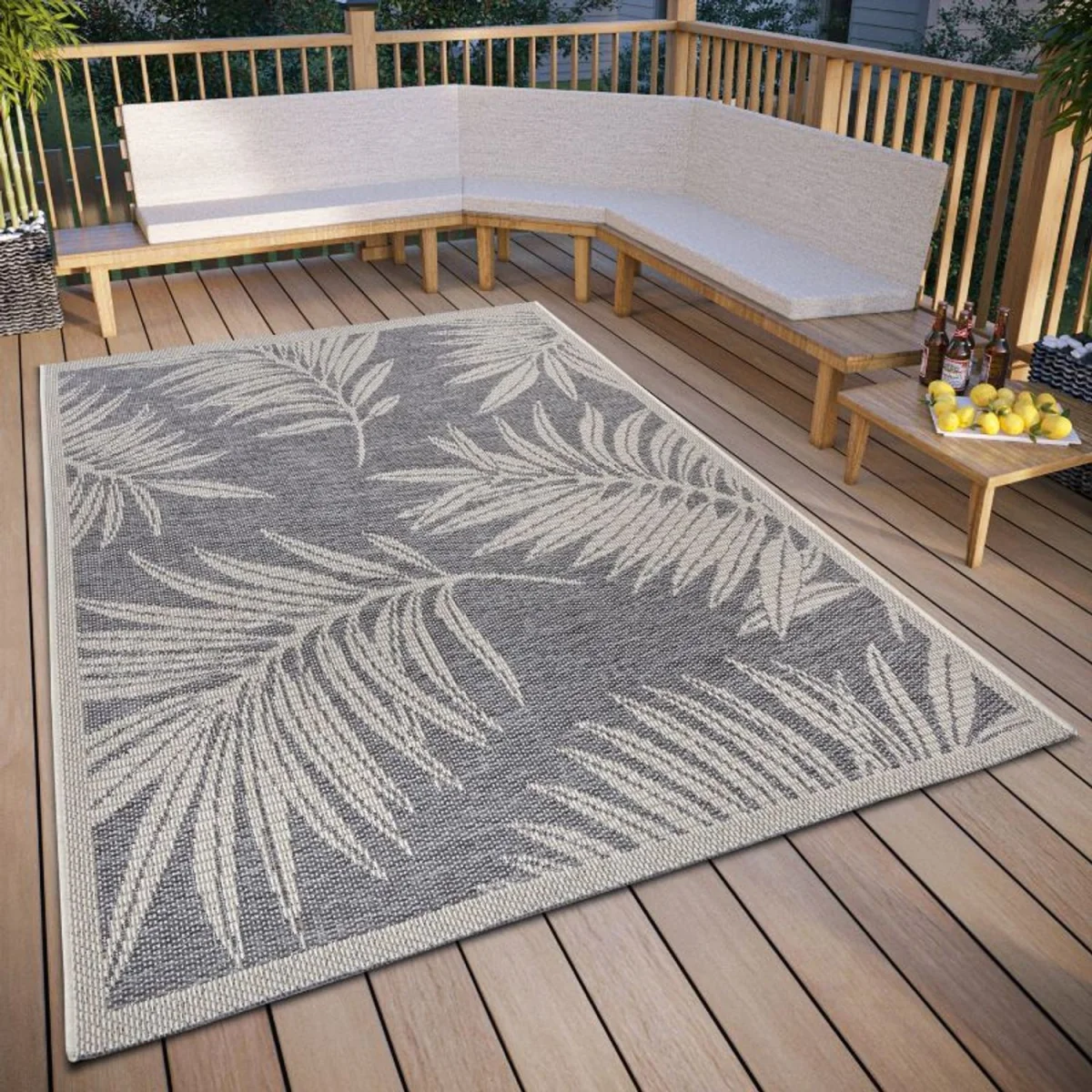 Tribal Floral Indoor & Outdoor Rug Grey - Grey / 170.0cm – image 5