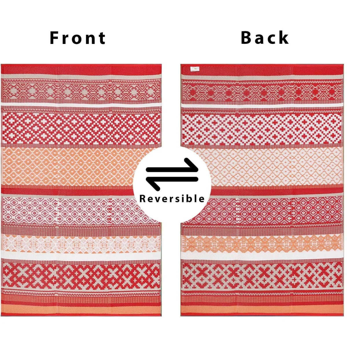 Green Decore Prime Red & Orange Rug 120x180cm Waterproof Outdoor Garden Mat - Red – image 2