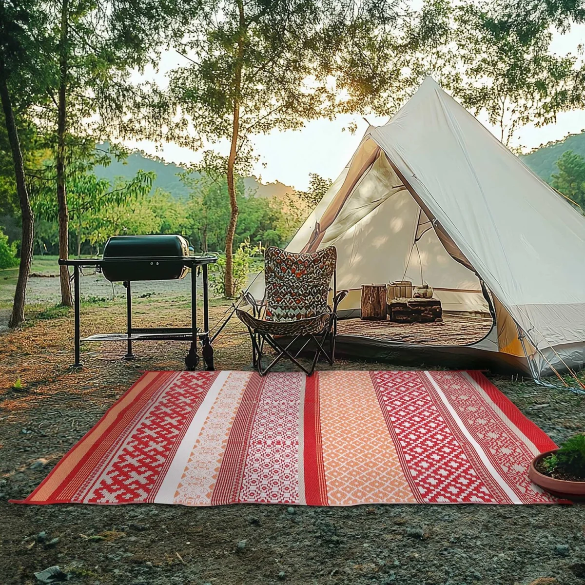 Green Decore Prime Red & Orange Rug 120x180cm Waterproof Outdoor Garden Mat - Red – image 6