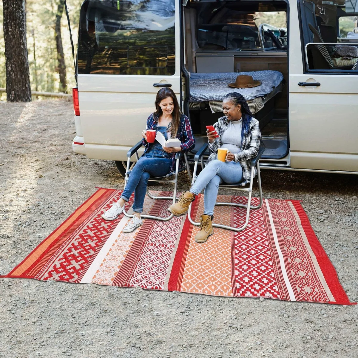 Green Decore Prime Red & Orange Rug 120x180cm Waterproof Outdoor Garden Mat - Red – image 9