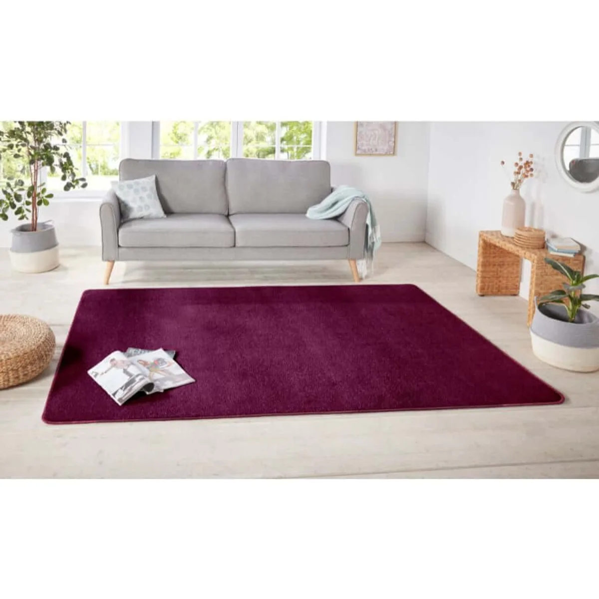 Hanse Home Design Polypropylene Plain Rug Purple - Purple / 240.0cm / 160.0cm / 5.76kg – image 5