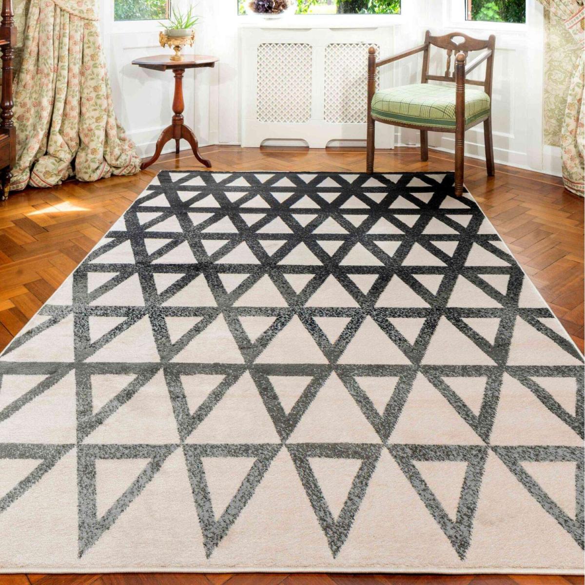 Modern Grey Ombre Geometric Area Rug - Dallas - Grey / 7kg – image 4
