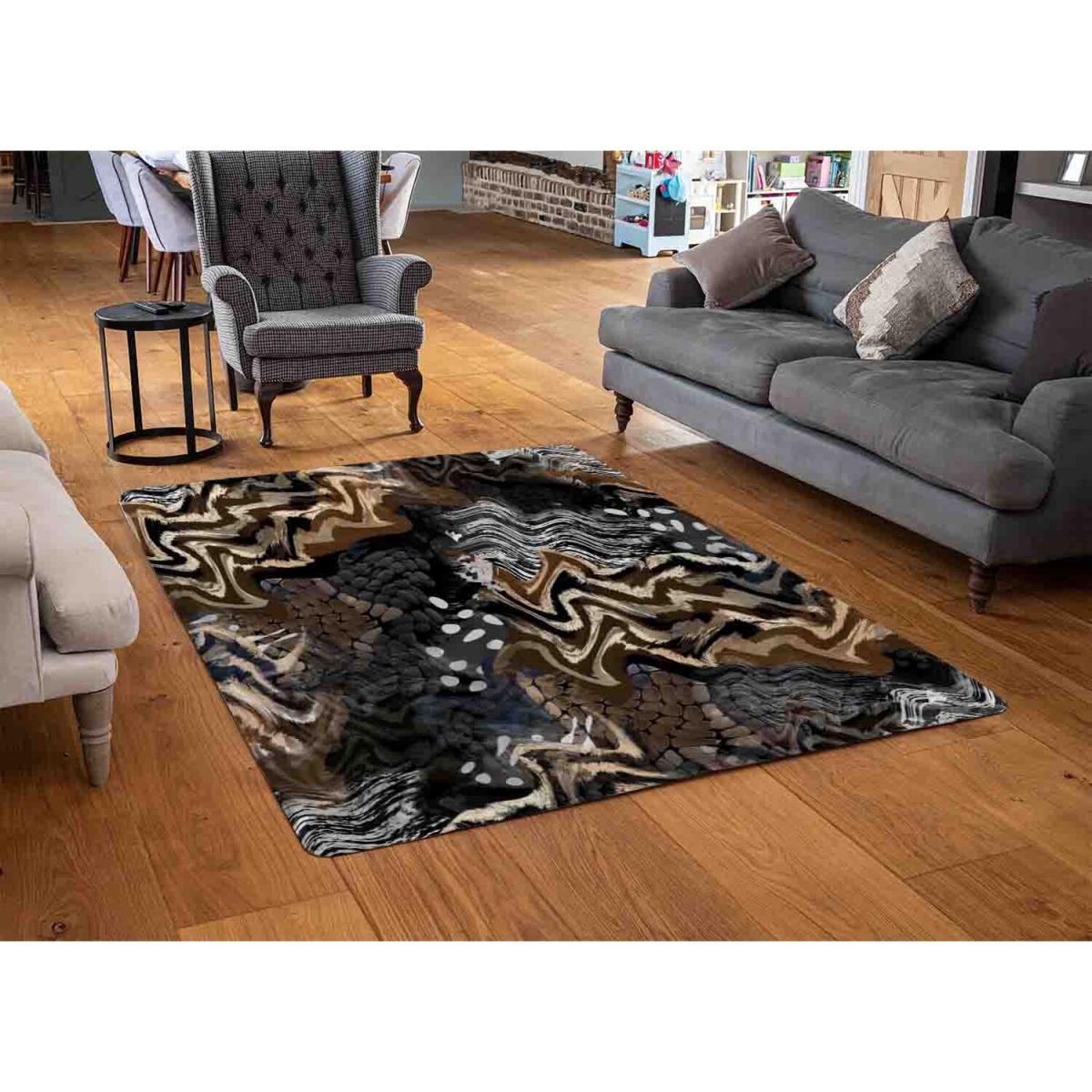 African Print Rug - Brown / 230cm – image 3