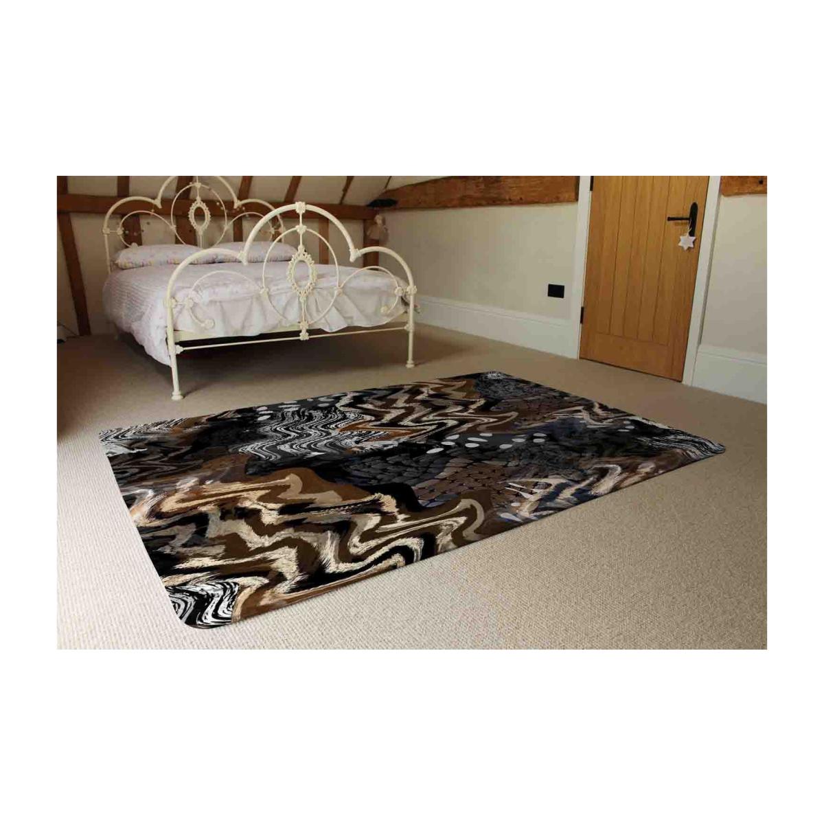 African Print Rug - Brown / 230cm – image 1