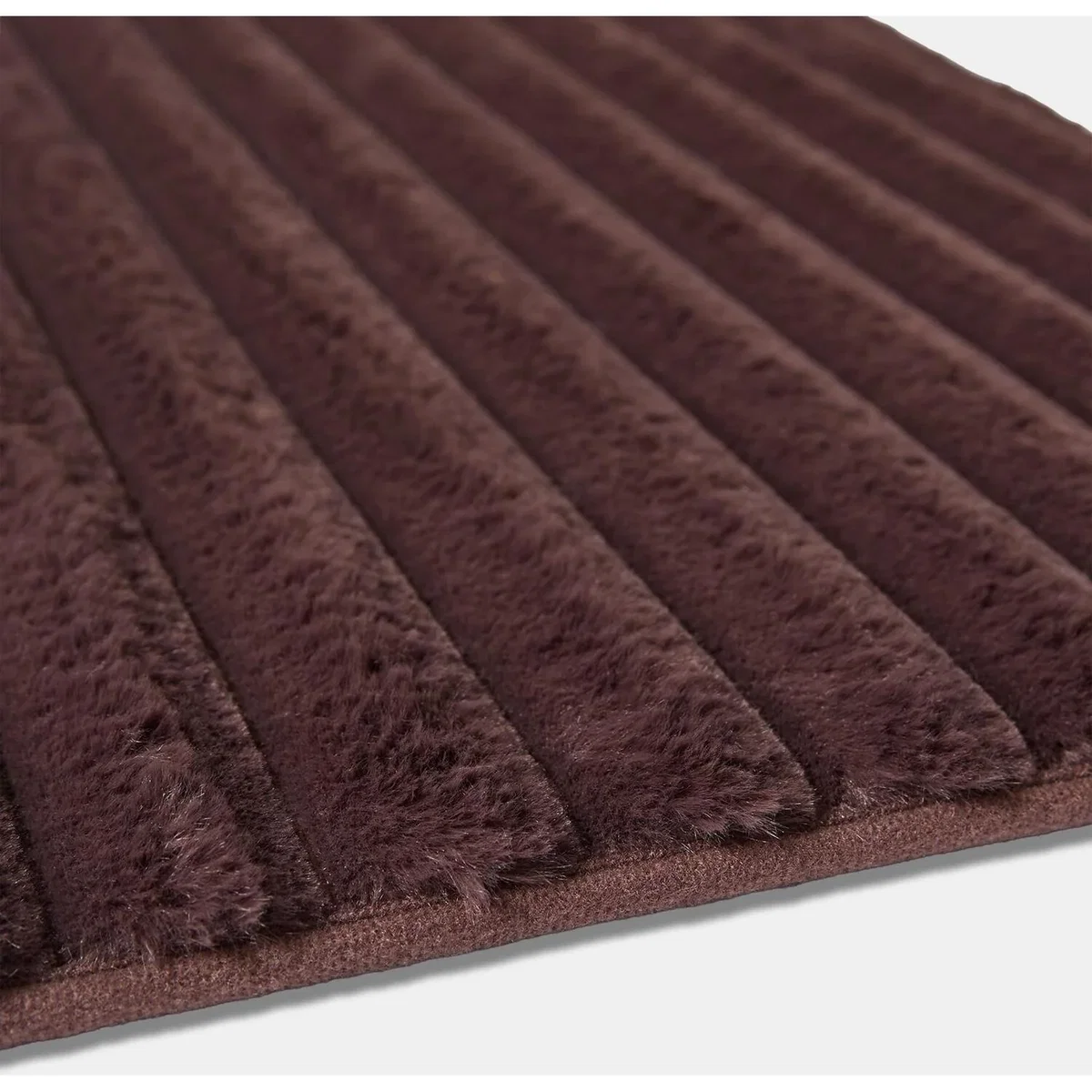 OHS Faux Fur Ribbed Rug - Brown / 120X170 – image 5