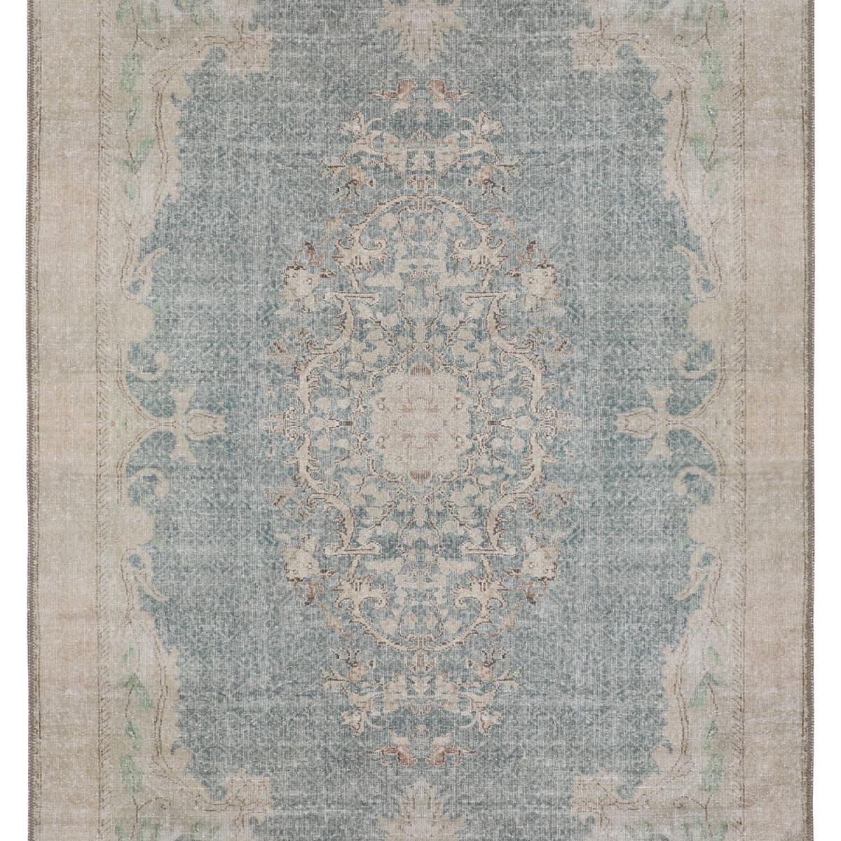 Pearl Traditional Flatweave Chenille Rug - Beige and Blue / 80x200cm – image 2