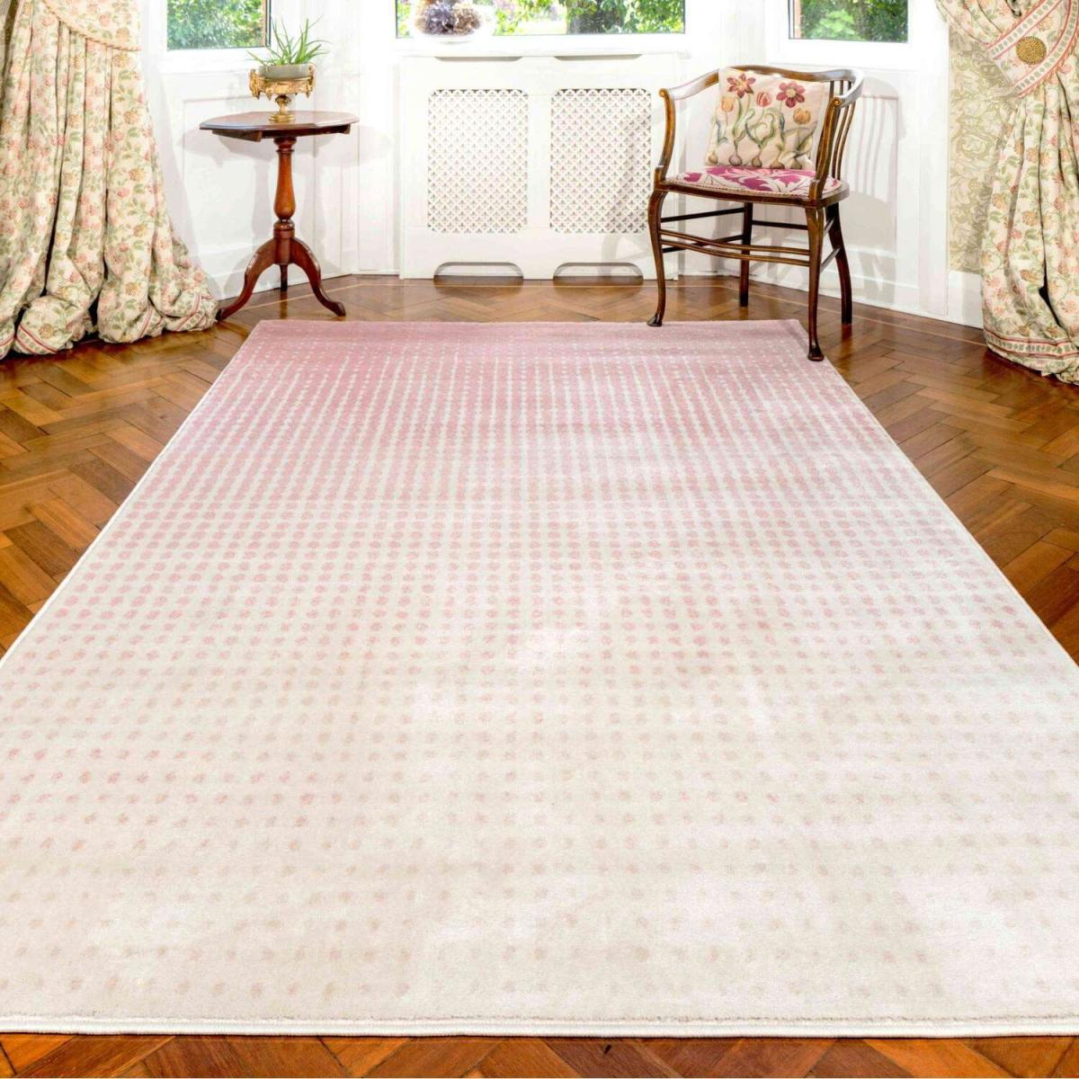 Blush Pink Geometric Dots Living Room Rug - Dallas - Blush – image 5