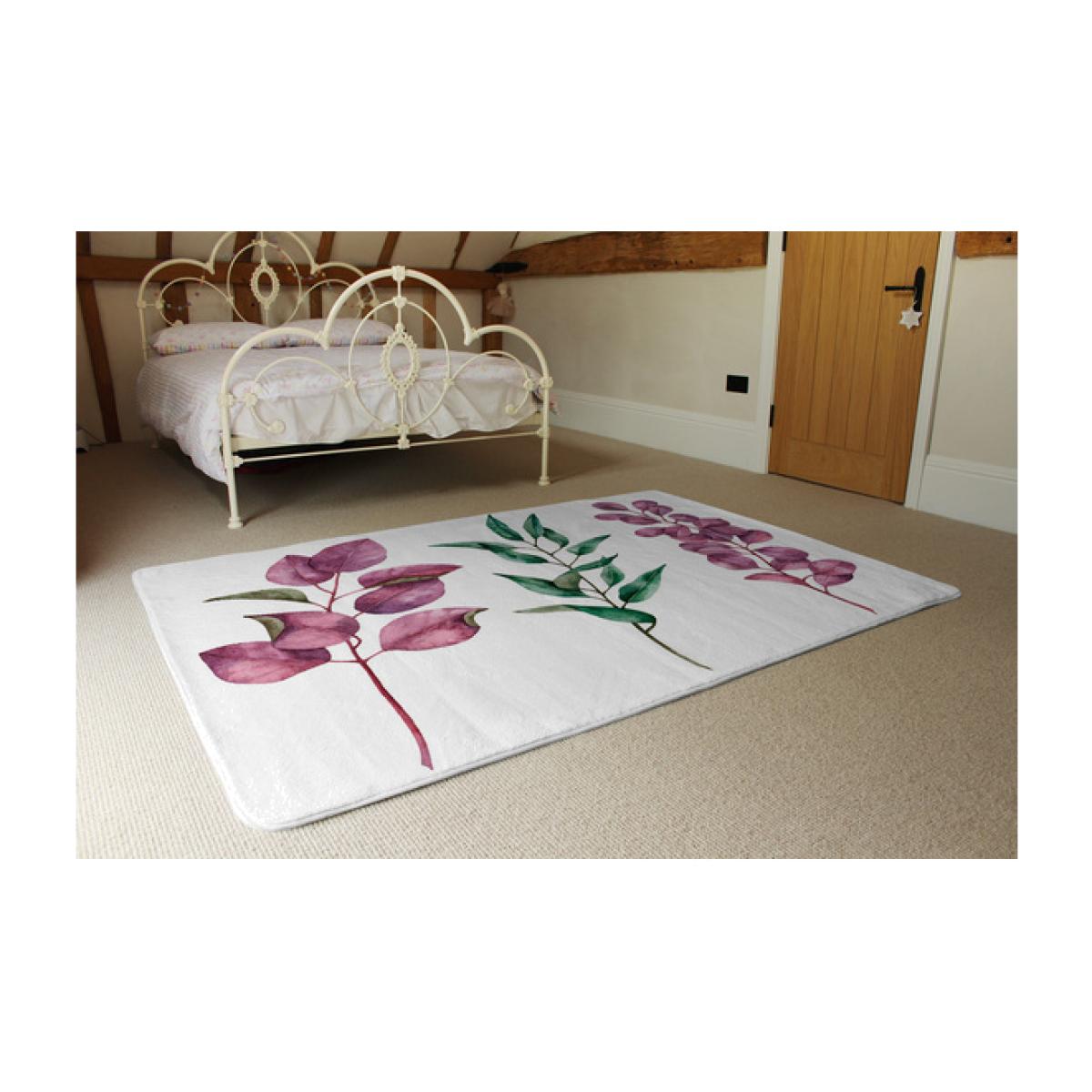 Purple Green Leaves Rug - Pink / 230cm – image 1