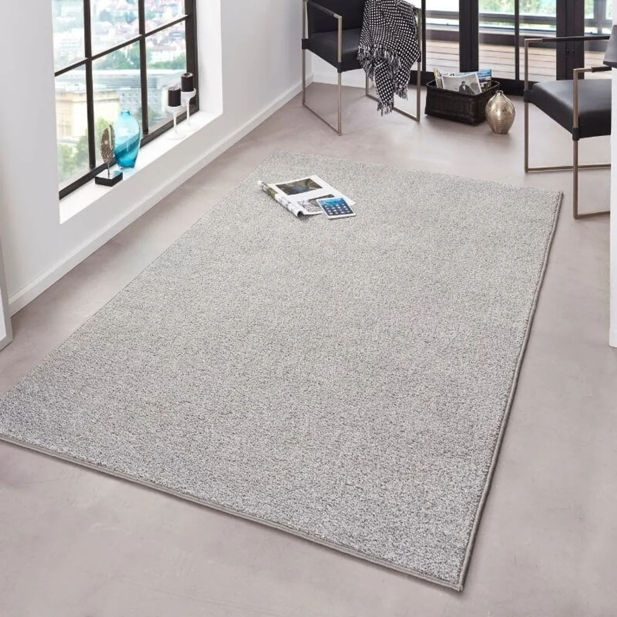 Velour Plain Rug Brown - White / 400.0cm / 80.0cm – image 4