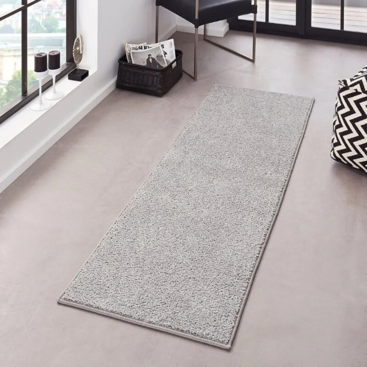 Velour Plain Rug Brown - White / 400.0cm / 80.0cm – image 7