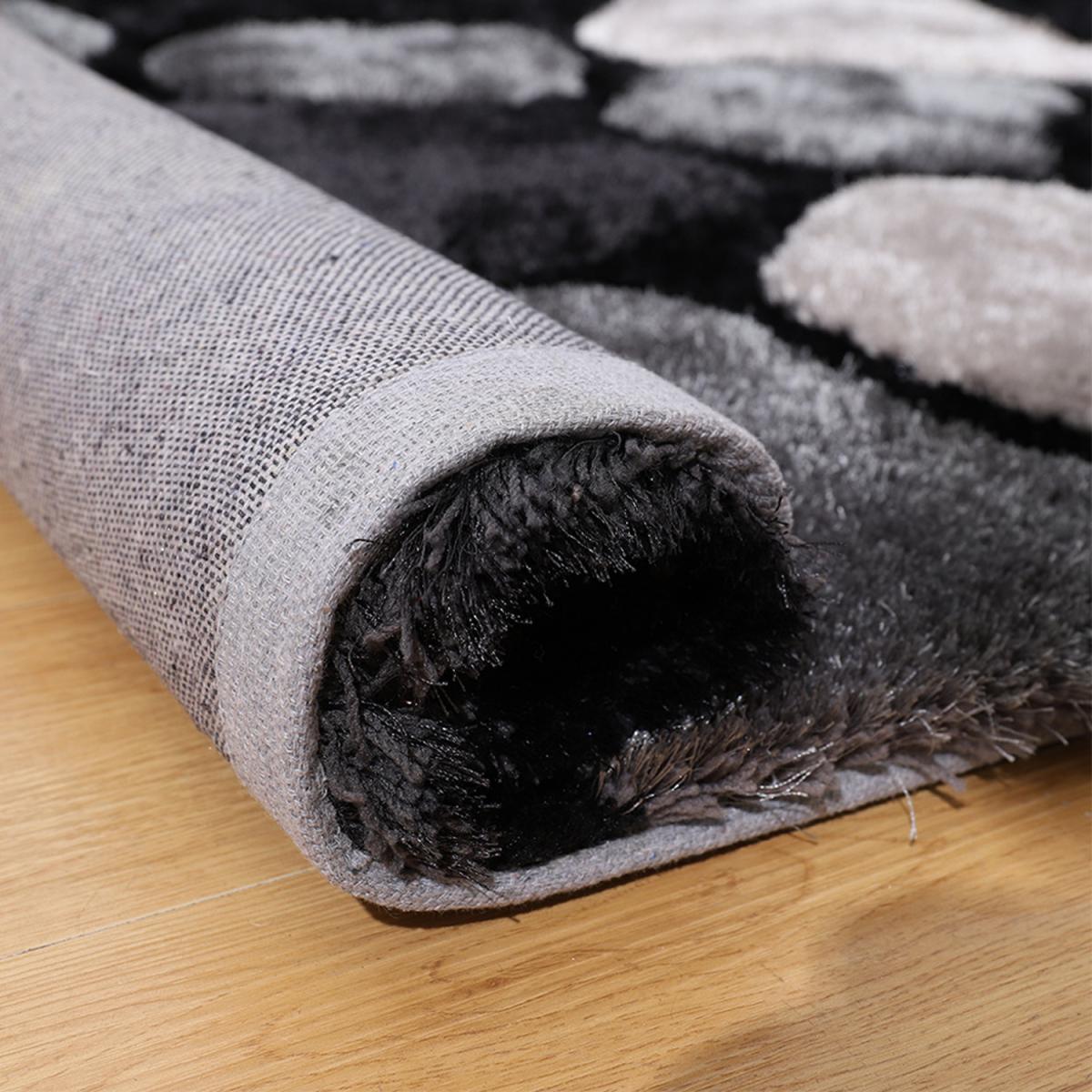 Modern Non-Shedding Soft Area Rug - Black and Grey / 270cm – image 4
