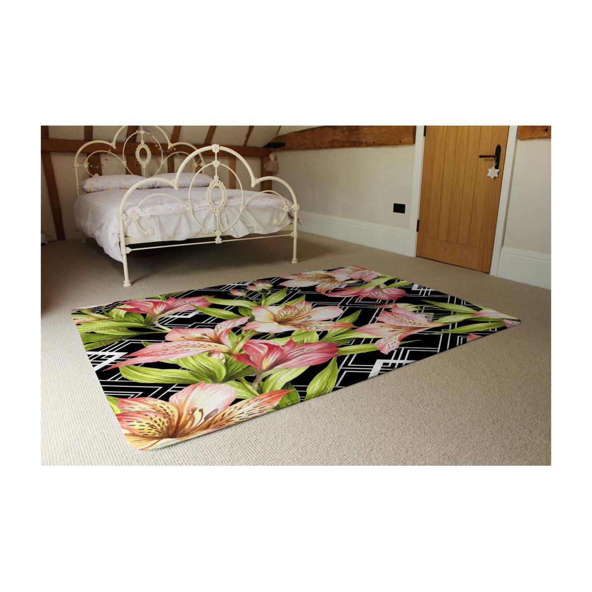Bright Plants On Geometric Rug - Green / 230cm – image 1