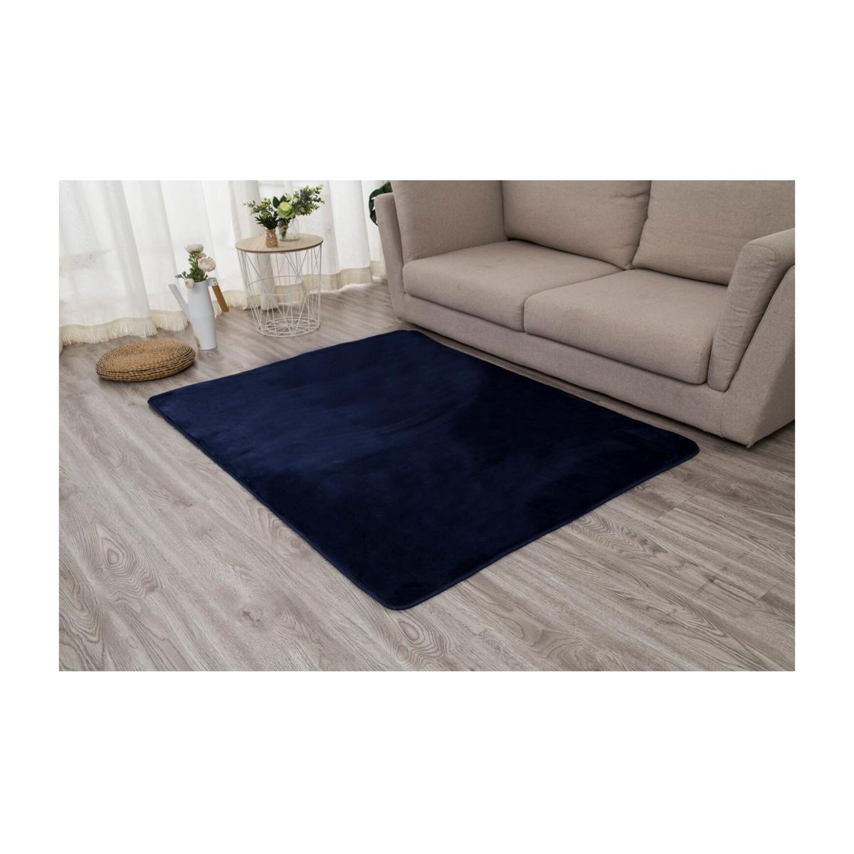Cosy Flannel Rug - Navy – image 1
