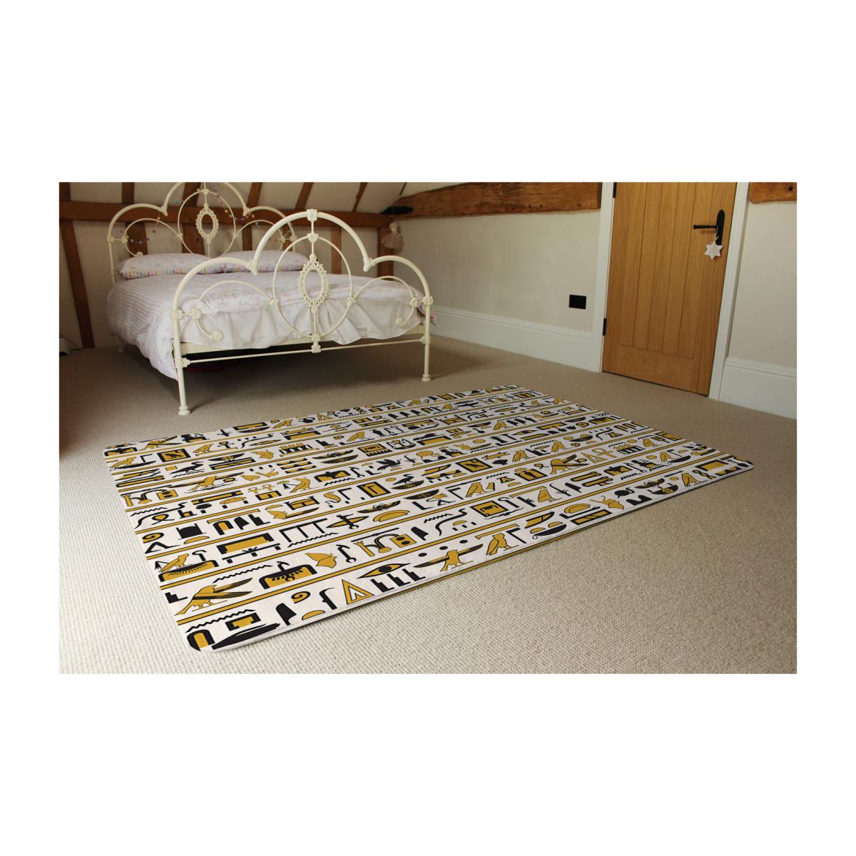 Ancient Egyptian Hieroglyphs Rug - Brown / 230cm – image 1