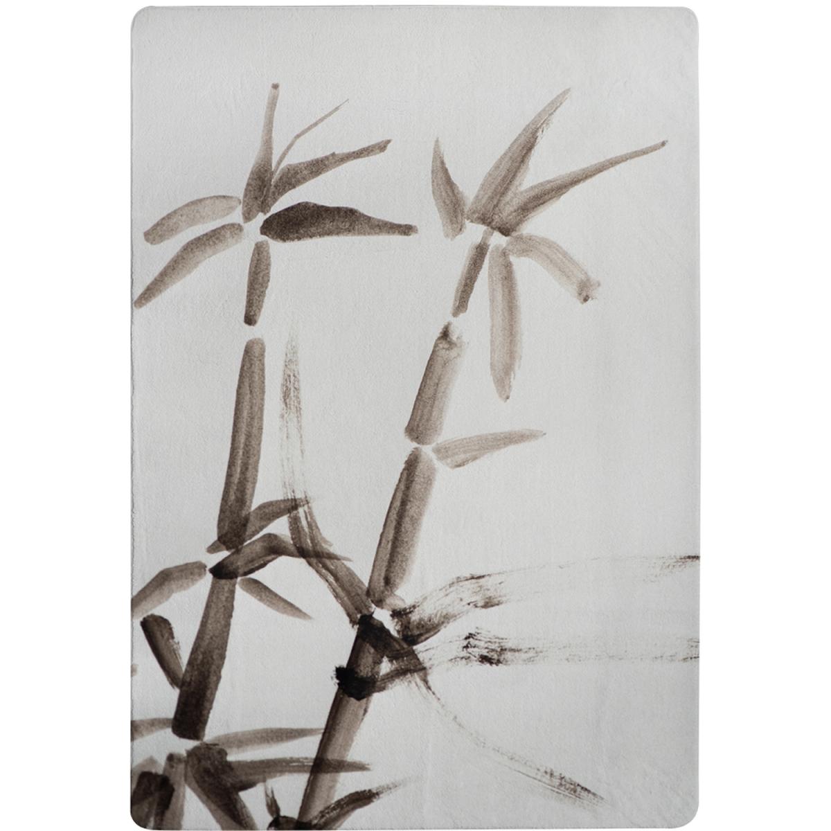 Japanese Painting Of Bamboo Designer Rug - White / 110cm – image 2