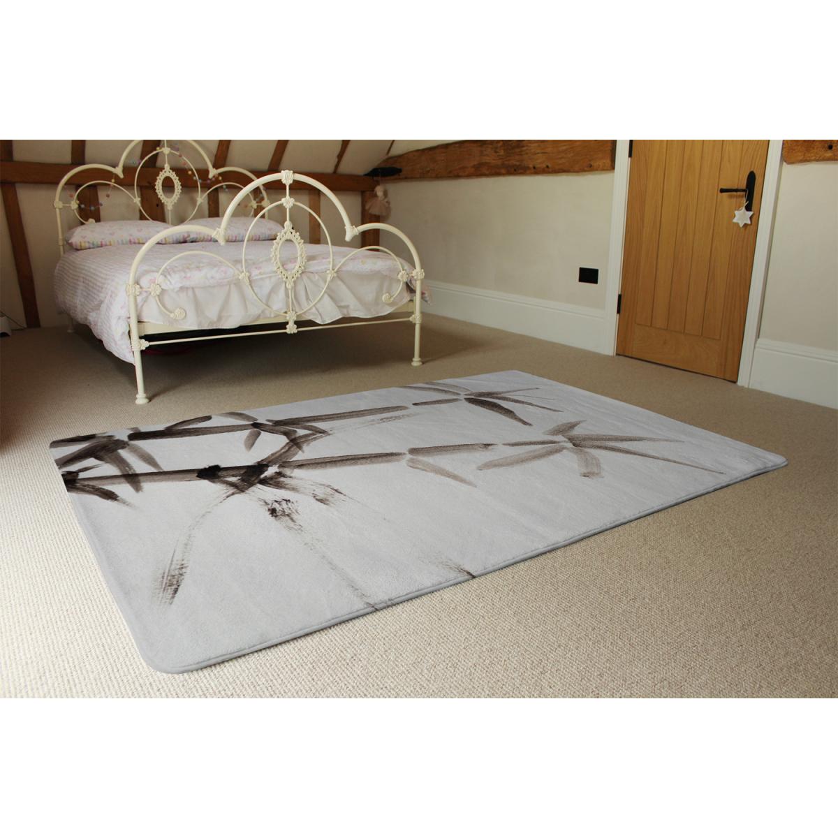 Japanese Painting Of Bamboo Designer Rug - White / 110cm – image 3