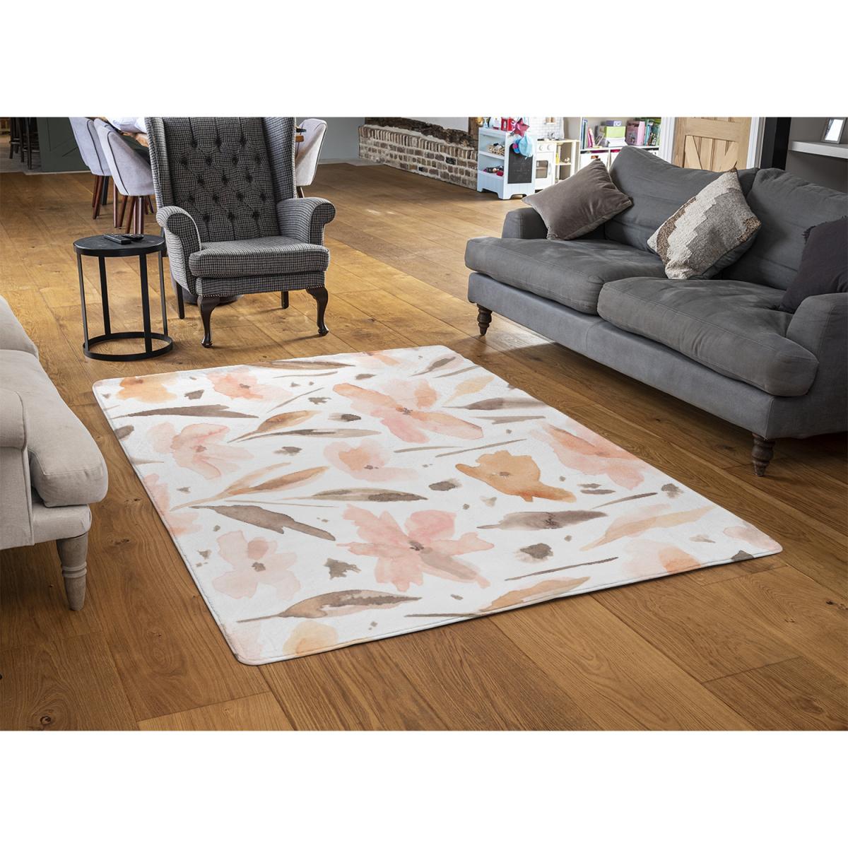 Pink Watercolour Rug - Orange / 110cm – image 2