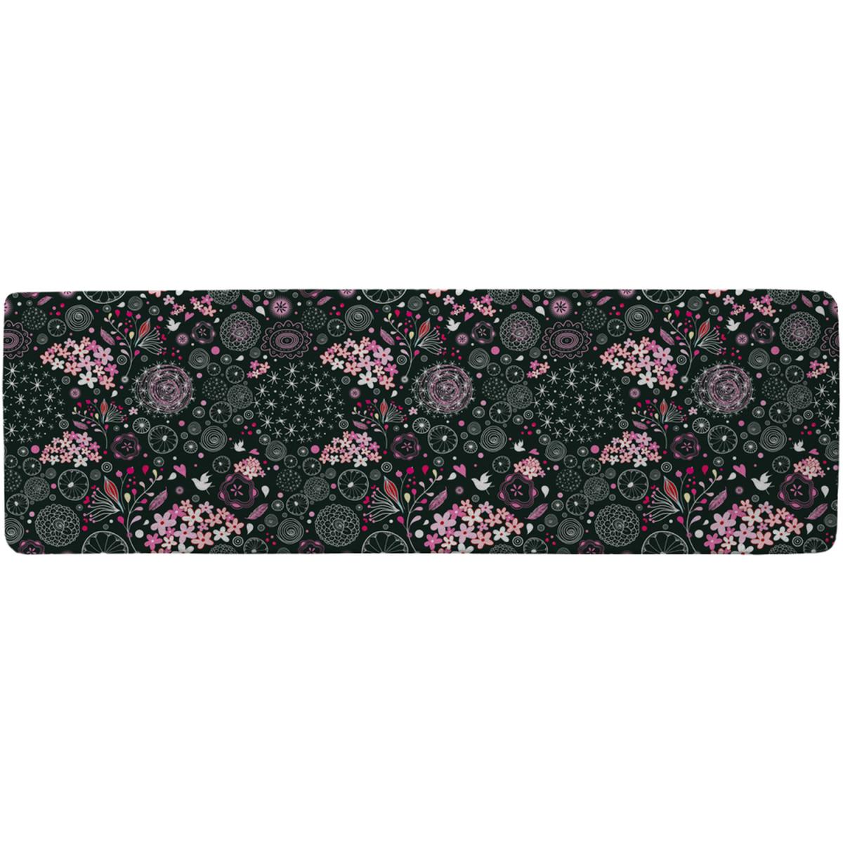 Different Flowers Shapes Birds Runner Rug - Pink – image 2