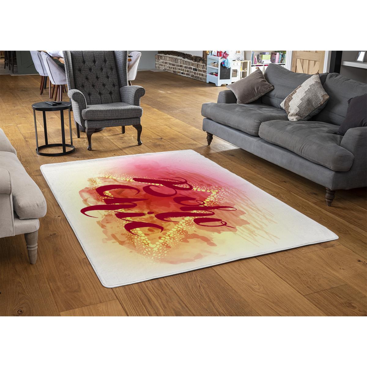 Boho Chic Lettering Rug - Red / 230cm – image 3