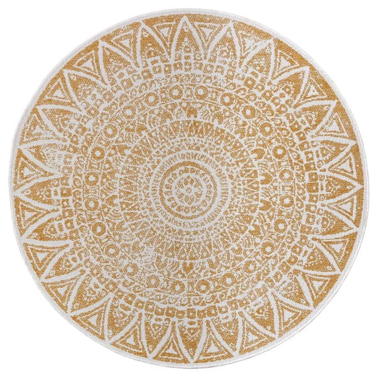 Lilja Vintage Indoor & Outdoor Round Rug Grey - Yellow / 100.0cm – image 2