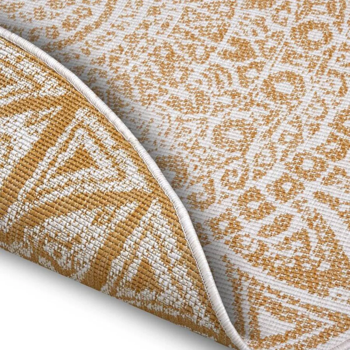 Lilja Vintage Indoor & Outdoor Round Rug Grey - Yellow / 100.0cm – image 3