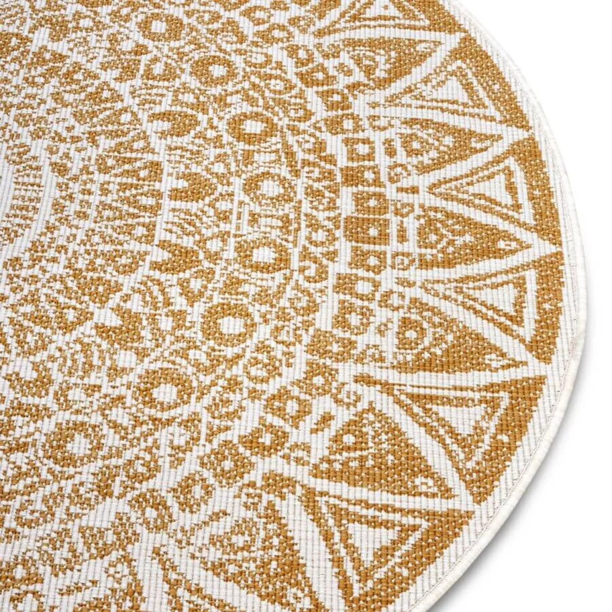 Lilja Vintage Indoor & Outdoor Round Rug Grey - Yellow / 100.0cm – image 4