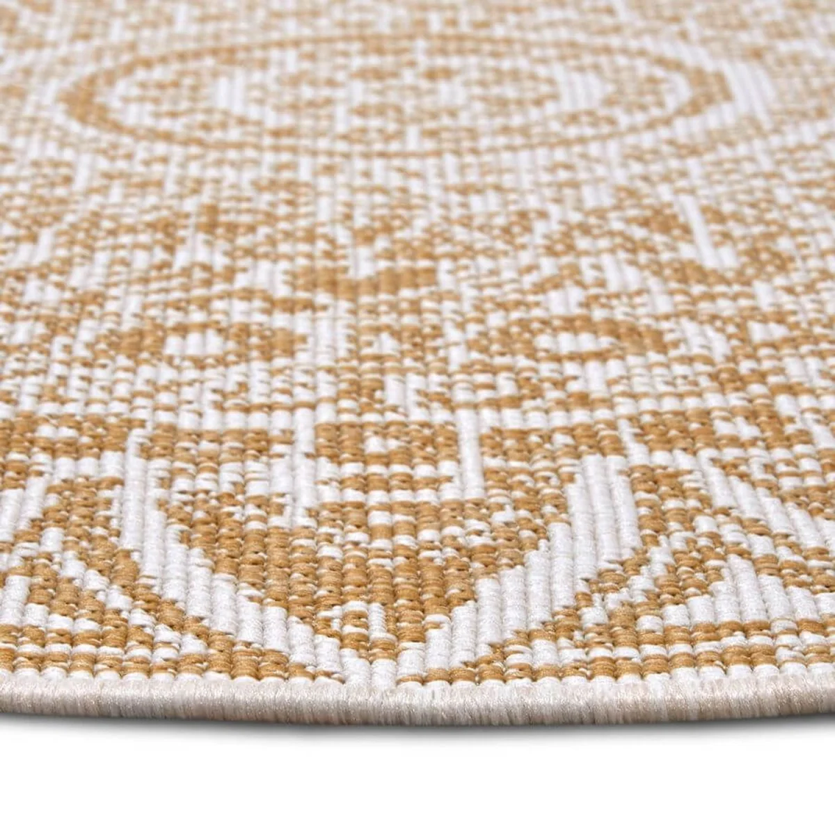 Lilja Vintage Indoor & Outdoor Round Rug Grey - Yellow / 100.0cm – image 5