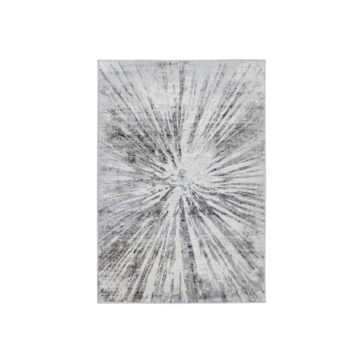 Abstract Collection Burst Design Rug in Grey D149A - Grey / 160cm