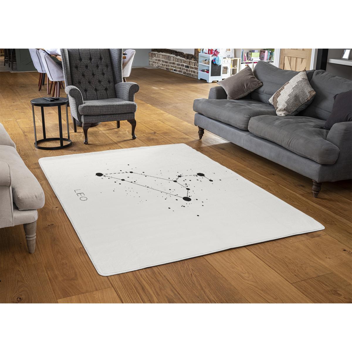 Star Constellation Zodiac Leo Style Rug - white / 230cm – image 2