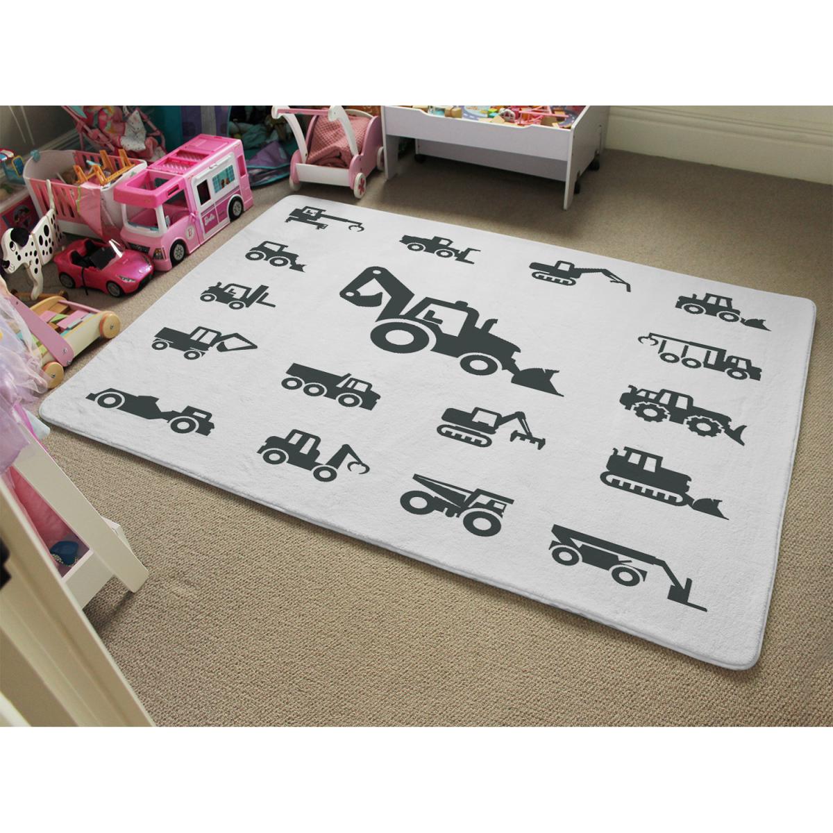 Construction Equipment Designer Rug - White / 200cm – image 3