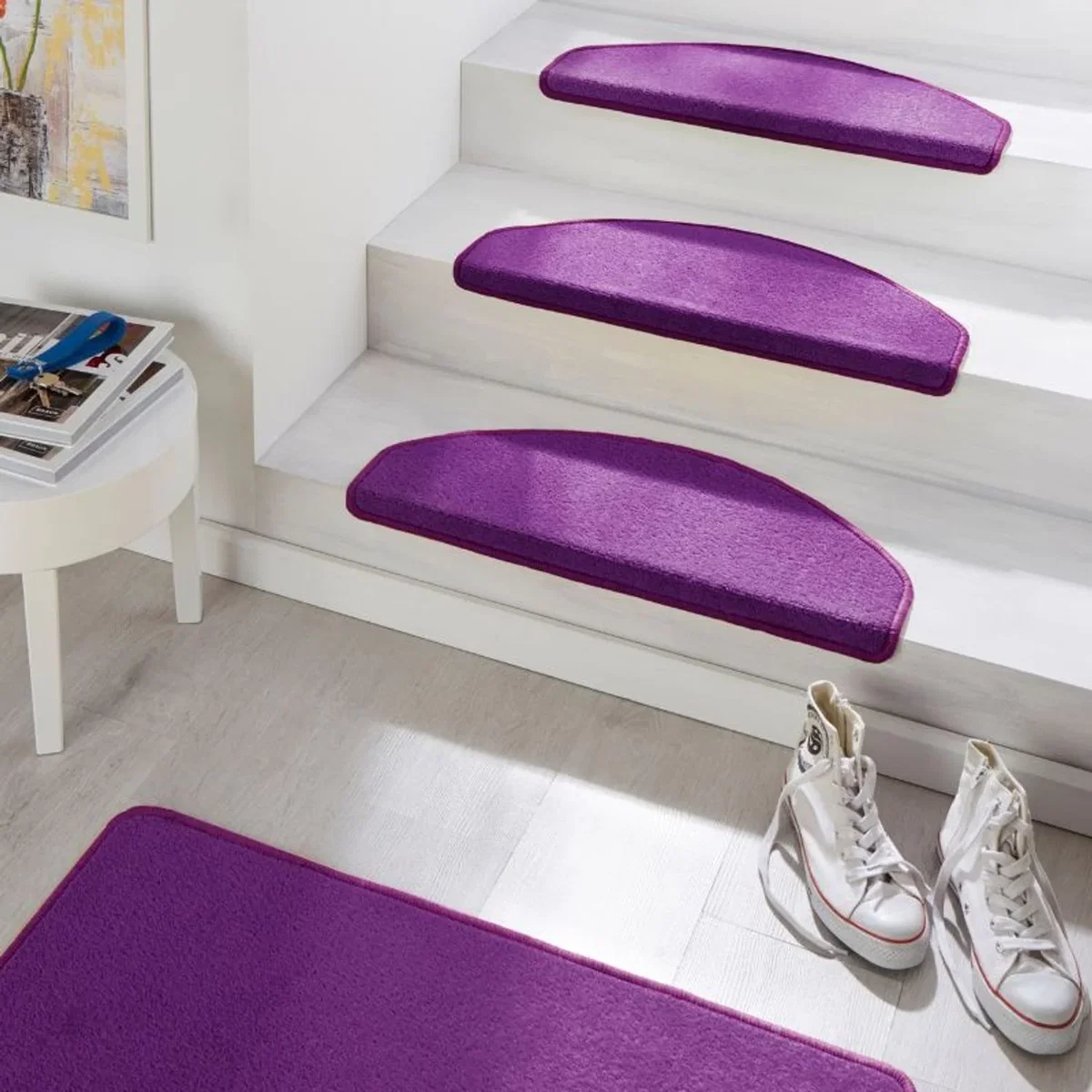 Modern Polypropylene Plain Rug - Purple / 80 x 150cm - Purple / 195.0cm / 133.0cm – image 2