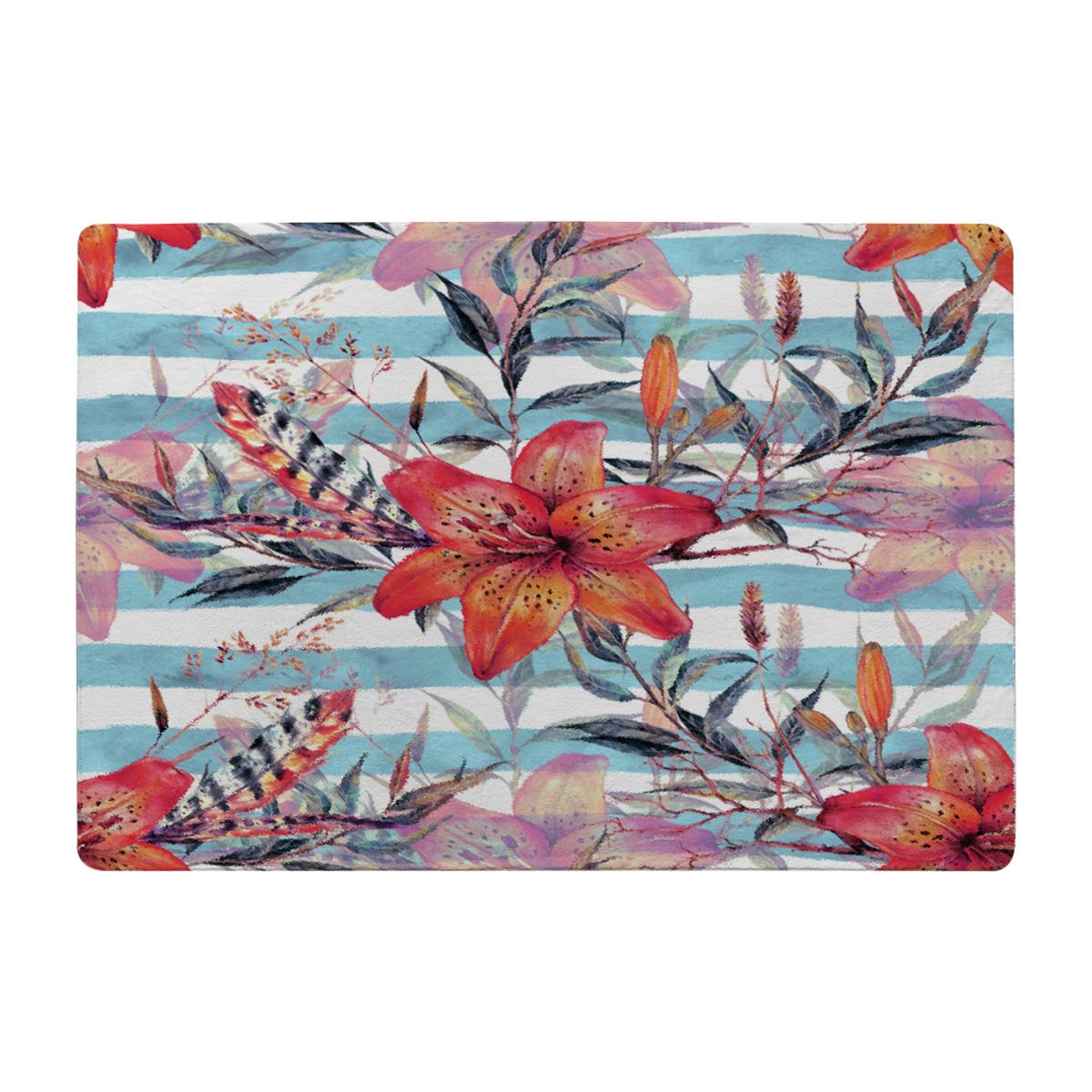 Bouquet Of Watercolor Tiger Lilies Rug - Red / 150cm – image 1
