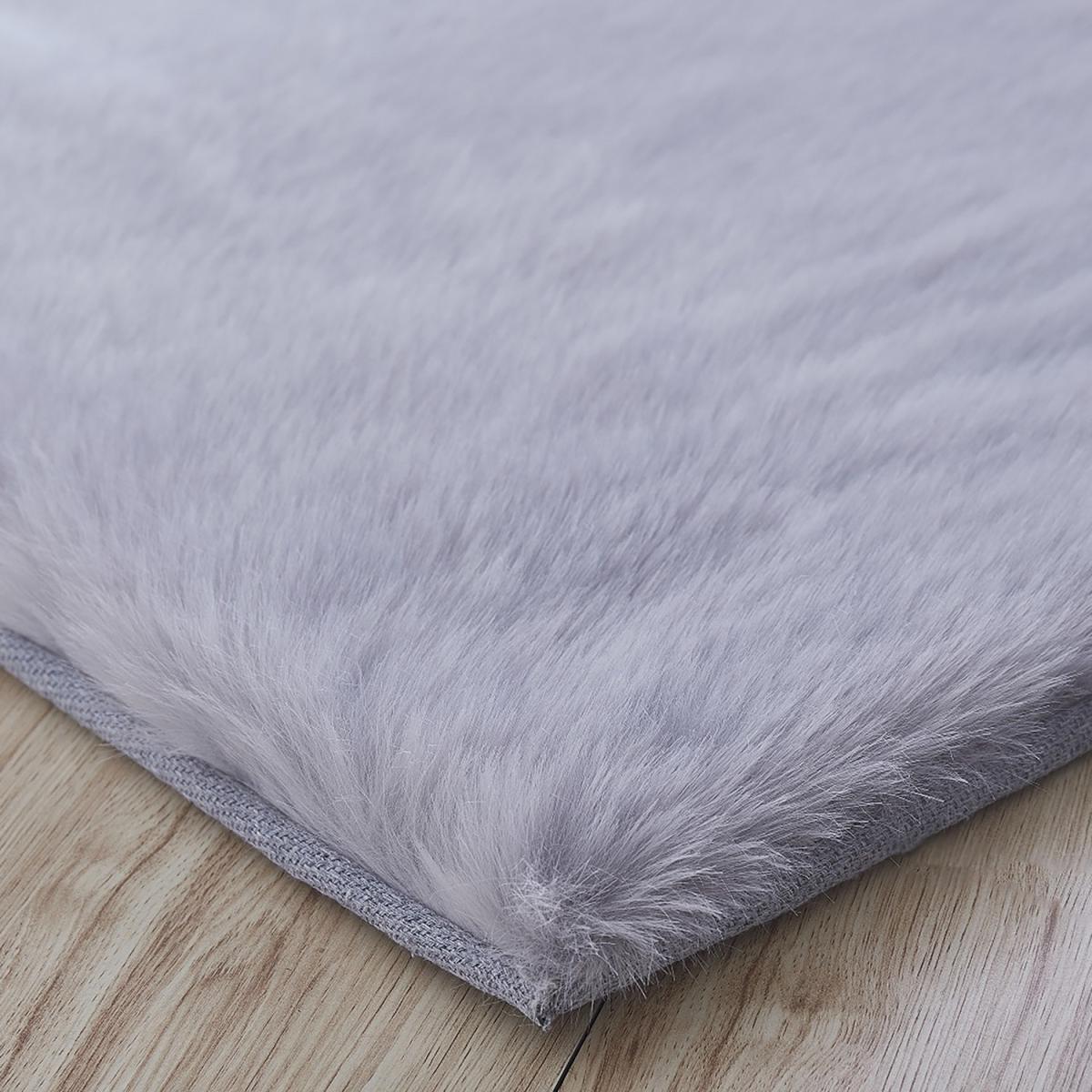 Faux Fox Fur Rug - Silver – image 3