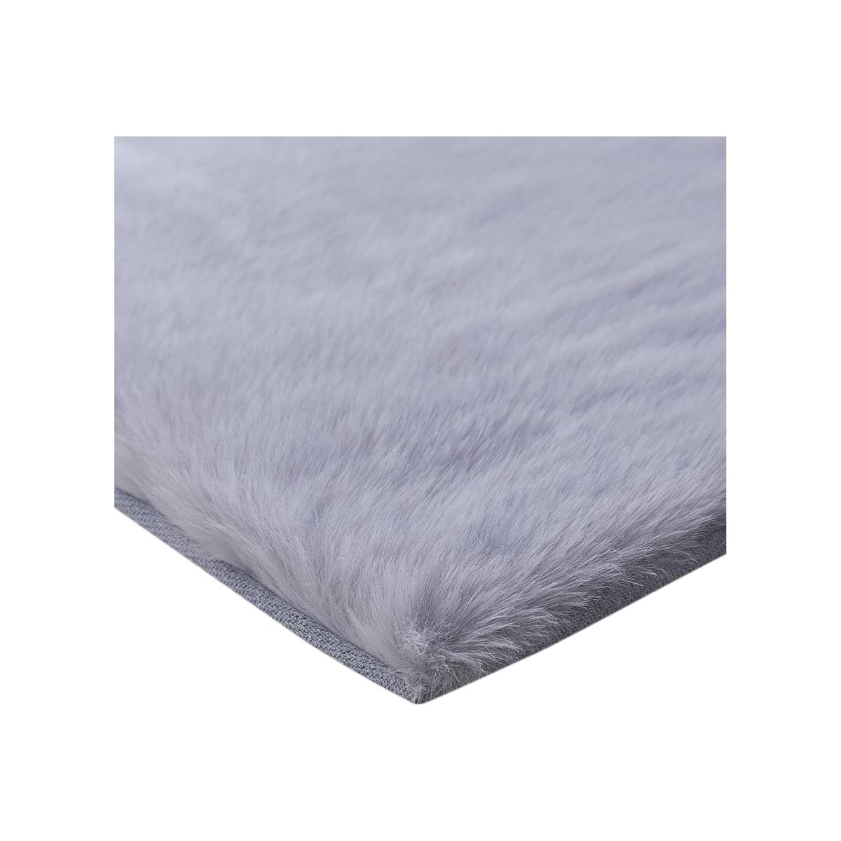 Faux Fox Fur Rug - Silver – image 1